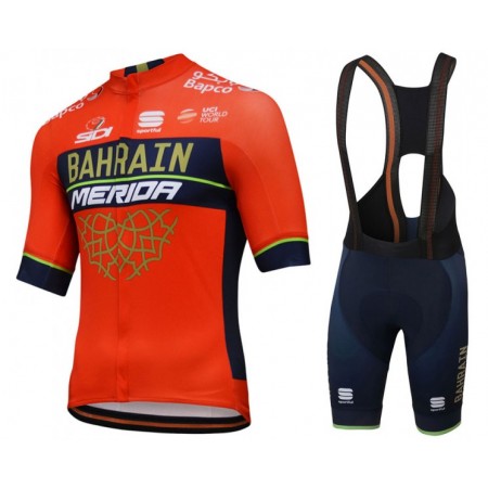Tenue Cycliste et Cuissard à Bretelles 2018 Bahrain Merida N001